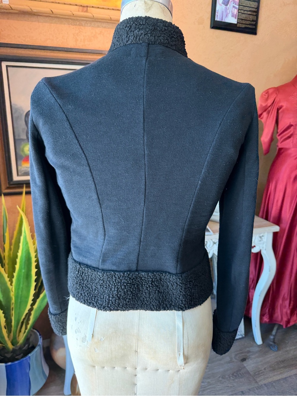 RALPH LAUREN Denim & Supply Military Knit Blazer Dark Navy Gold Crest Buttons S - Picture 4 of 7